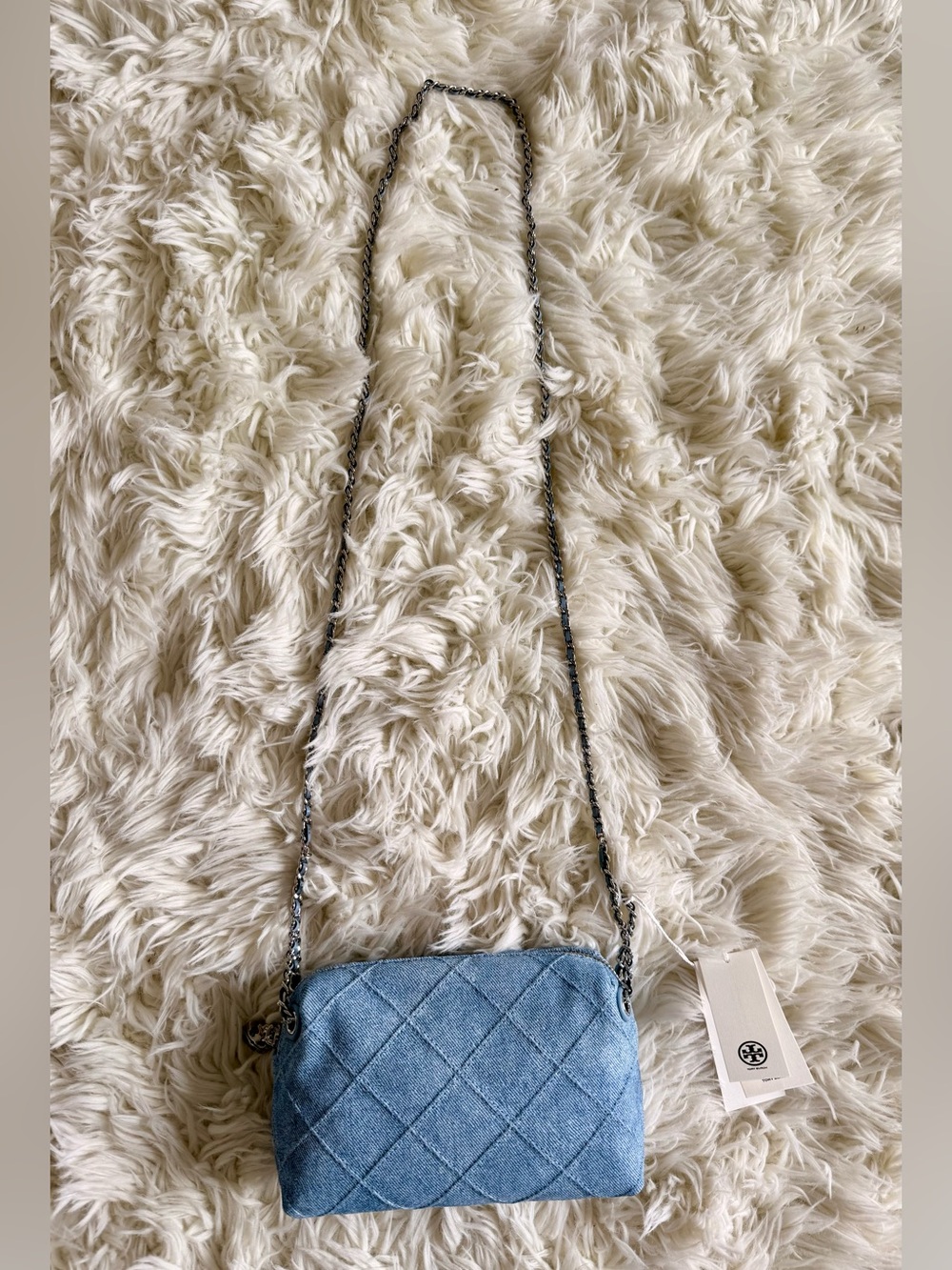NWT Tory Burch Fleming Denim Crossbody - Picture 3 of 7